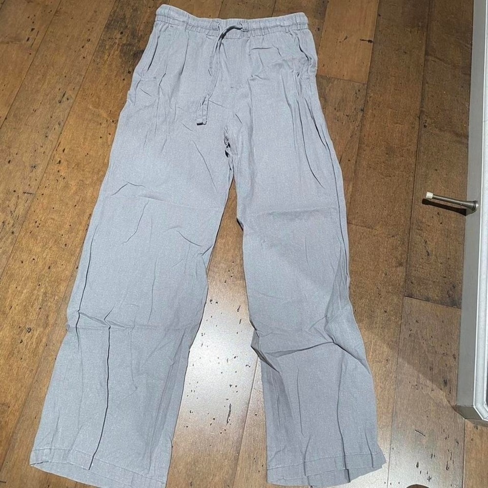 Baggy Wide Leg Old Navy grey linen trousers Size S